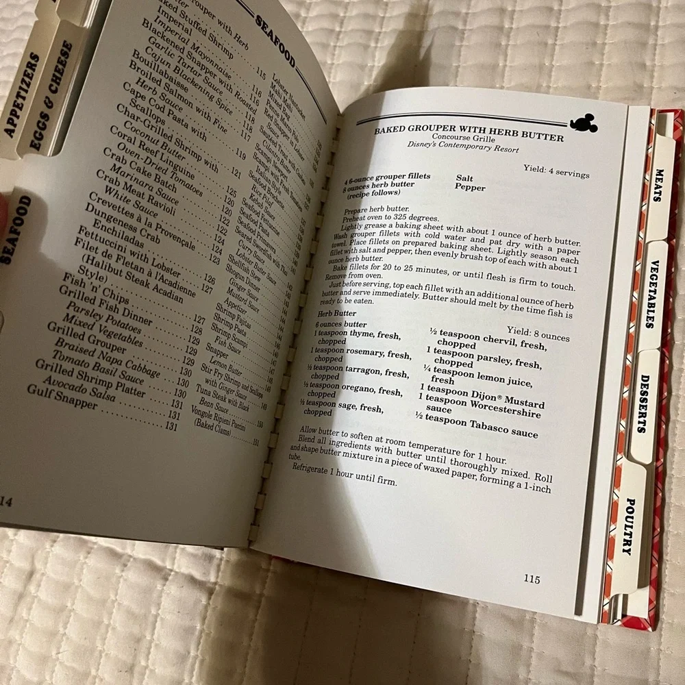 Disney Cookbook with‎ Cream and Red Accents
